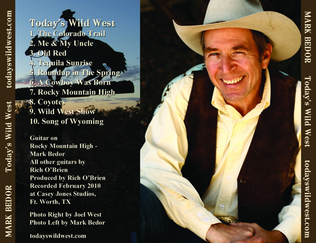 Back side of Today's Wild West Music CD